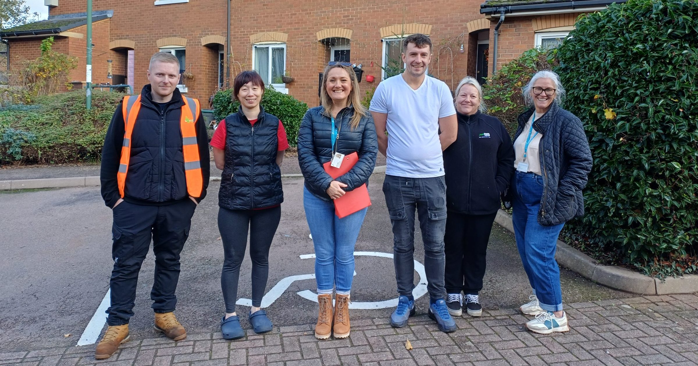 Stonewater colleagues contractors and customers at Waterside Court, Leamington Spa