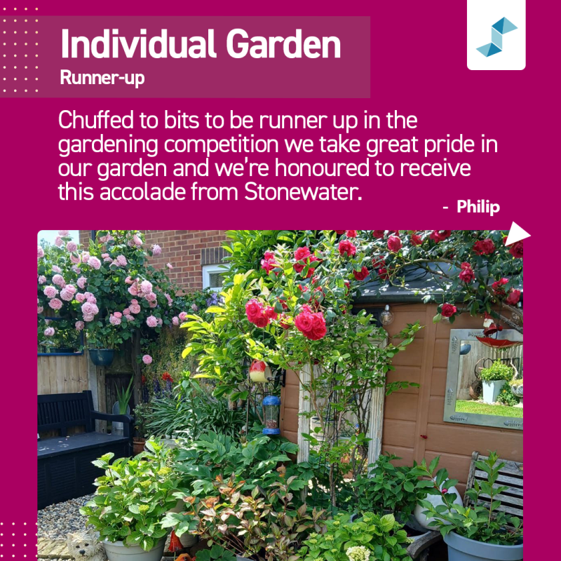 It's our garden and a space we're very proud of. It's all our own work as we've lived here since the house was built.