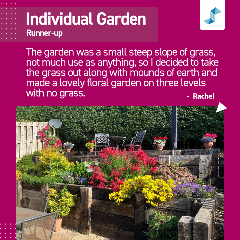 Being named runner-up in the Individual Garden category is an honour that means a great deal to me. My garden may be small, but I have poured a great deal of effort and care into making the most of every inch. This recognition affirms that dedication and brings me immense joy.