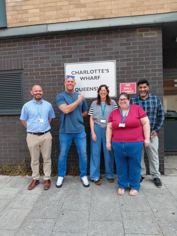 Group of Stonewater colleagues at a customer building safety event
